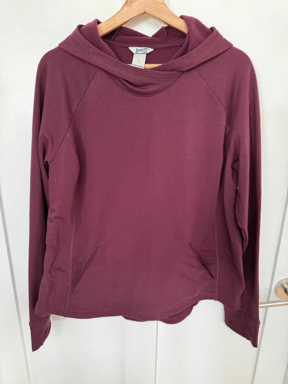 Duluth Trading Co Plum Hooded Pullover Sweatshirt
